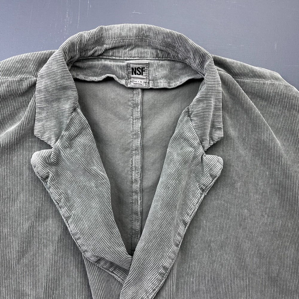 NSF Corduroy Blazer Jacket Women's Small Gray Relaxed Classic Western Casual Y2K - Picture 2 of 14